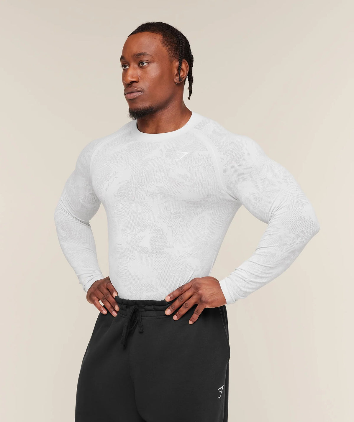 GYMSAHRK geo seamless long sleeve T-shirt