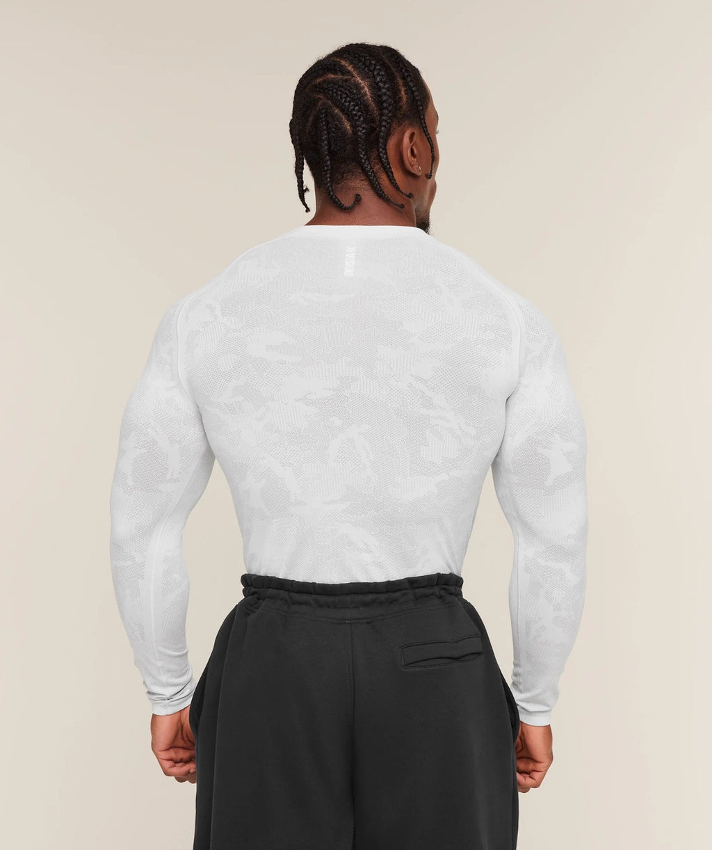 GYMSAHRK geo seamless long sleeve T-shirt