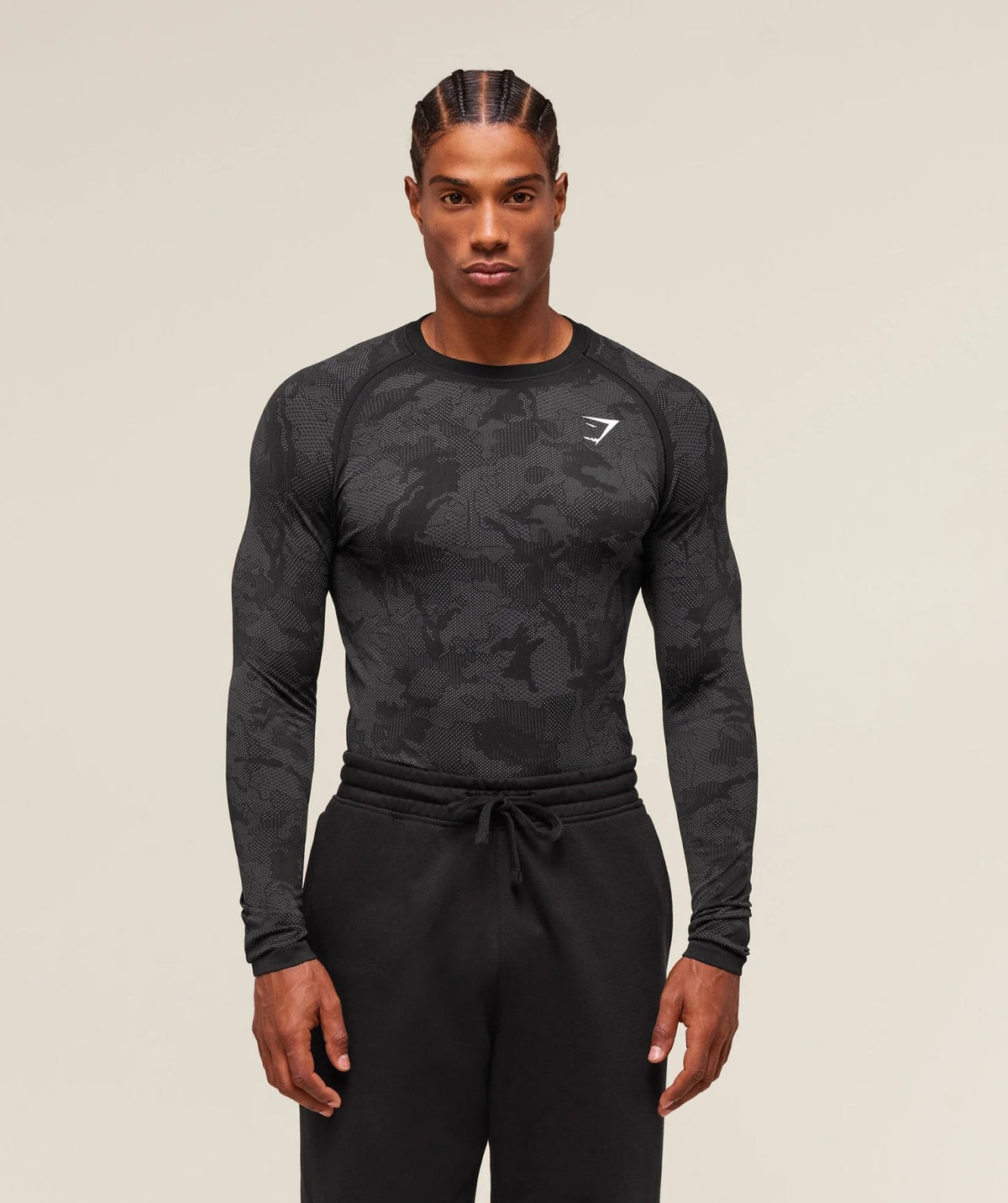 GYMSAHRK geo seamless long sleeve T-shirt