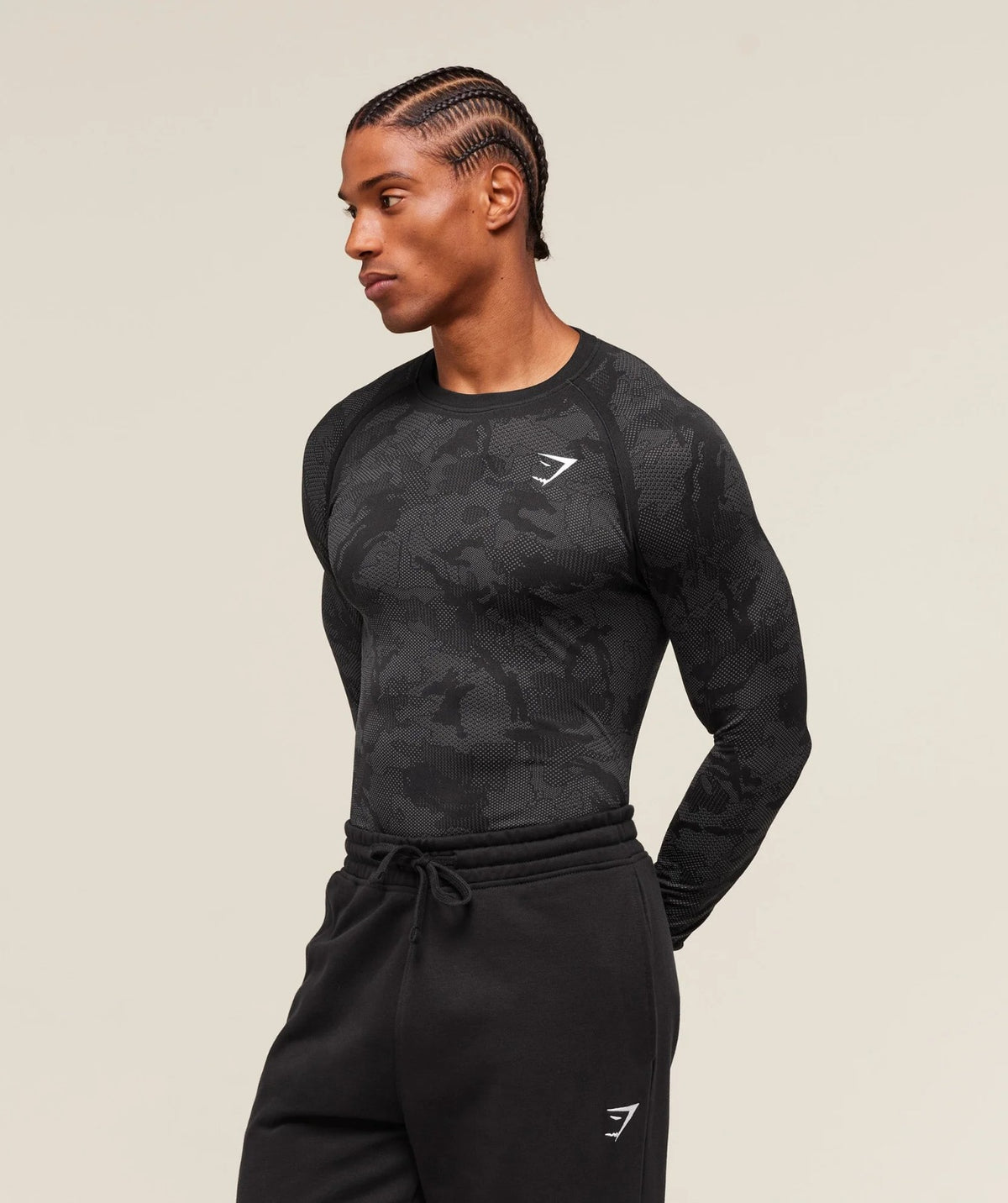GYMSAHRK geo seamless long sleeve T-shirt