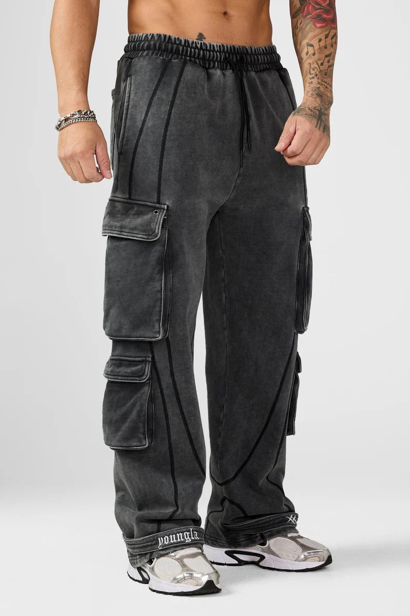 YoungLA Joggers cargo modelo XX Strap Sweats